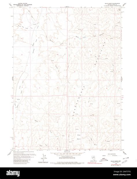 Usgs Topo Map Nevada Nv Blue Basin 318154 1958 24000 Restoration Stock