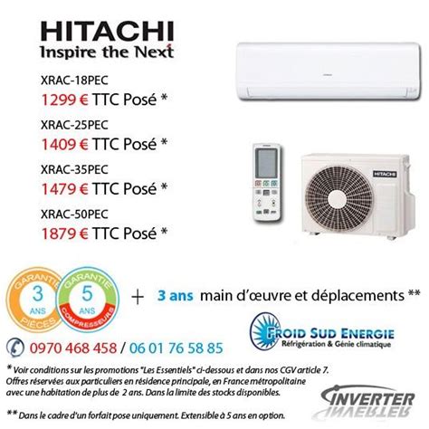 Climatisation Hitachi Monosplit R Versible Inverter