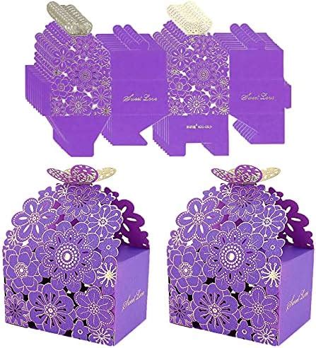 Boîte Cadeau Papillon 50 Pcs Boîte de Faveur de Mariage Boîte à