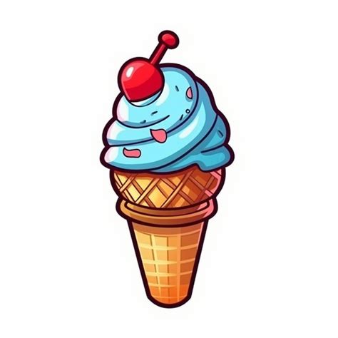 Premium Photo Ice Cream Cone Cartoon Icon Illustration Flat Cartoon