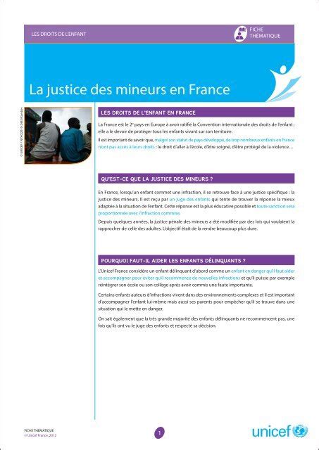 La Justice Des Mineur En France Avant