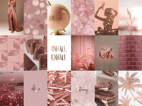 100 Rose Gold Collage Pink Aesthetic Collage Dusty Rose Collage