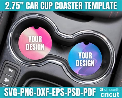 2 75 Car Coaster Template Svg Car Cup Coaster Template Car Coaster