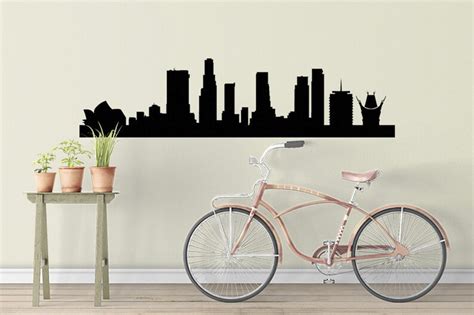 Los Angeles Wall Decal Skyline Vinyl California City Sticker Panorama ...