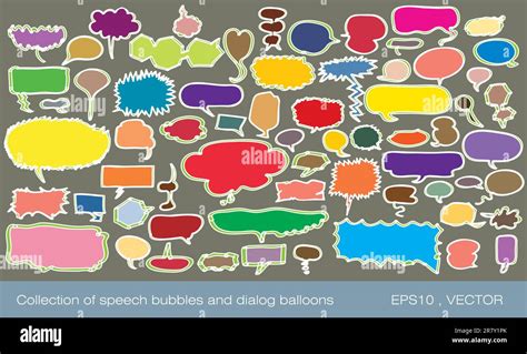 Collection Of Colorful Speech Bubbles And Dialog Balloons Stock Vector