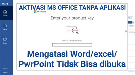 GAMPANGCARA MENGATASI ENTER YOUR PRODUCT KEY MS OFFICE Msoffice