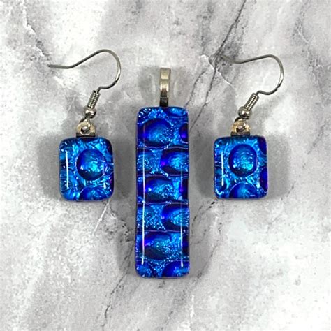 Fused Glass Earrings Etsy