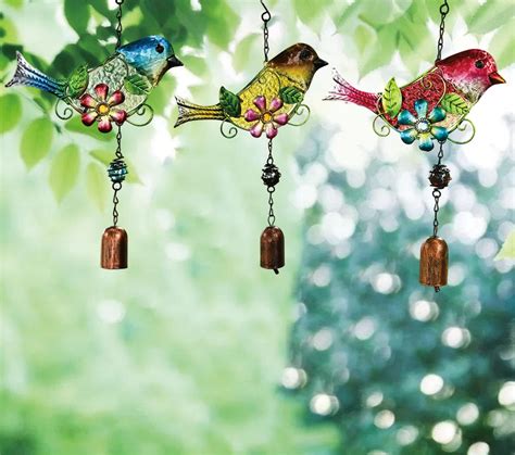 Bird Wind Chimes, Animal Windchimes Gifts, Handmade Glass Painted Wind Chime, Outdoor Garden ...