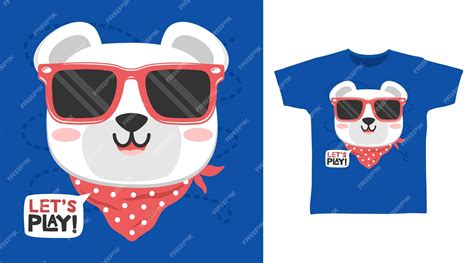 Premium Vector | Cool bear cartoon design for tshirt and other use