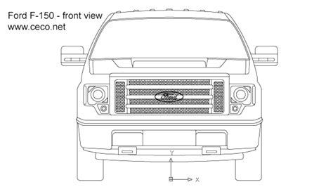 Autocad Drawing Pick Up Ford F Regular Cab Dwg