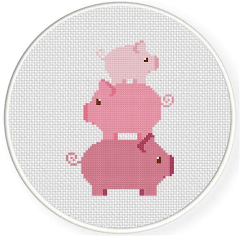 Piggy Tower Cross Stitch Pattern Daily Cross Stitch