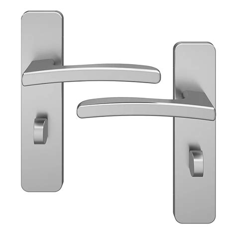 Goodhome Irvil Brushed Nickel Effect Round Lock Door Handle L1265mm Pair Diy At Bandq