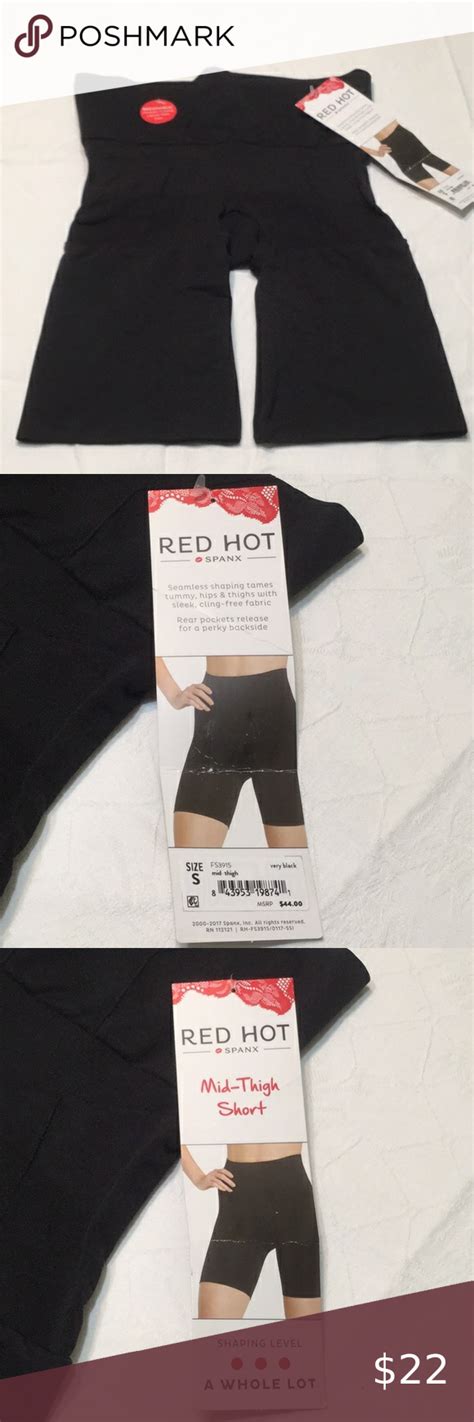 Red Hot Spanx Mid Thigh Short Shaper Breathable Spanx Mid Thigh Shorts Red Hot