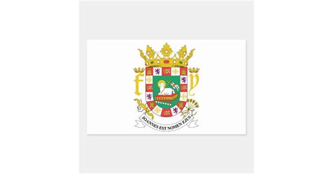 Puerto Rico Coat Of Arms Rectangular Sticker | Zazzle