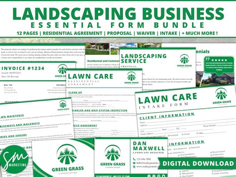 Landscaping Form BUNDLE Landscaping Business Cards Landscaping