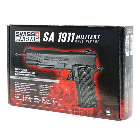 Swiss Arms Sa 1911 Military Black Co2 Blowback 45 Bb Air Pistol