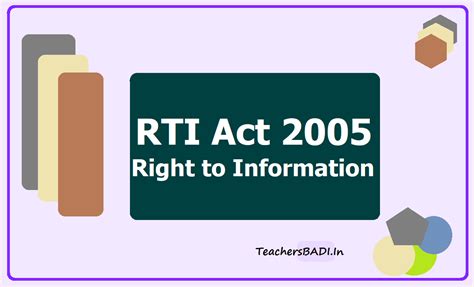 Rti Act 2005 Right To Information Act 2005