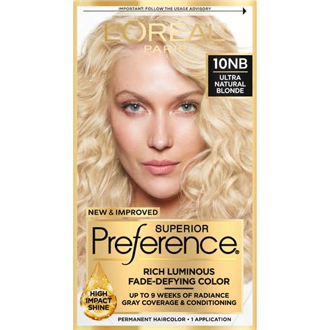 L Oreal Paris Superior Preference Nb Ultra Natural Blonde Permanent Hair Color Kit Walmart