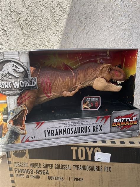 Jurassic World Super Colossal T Rex Battle Damaged Roaring New Ebay