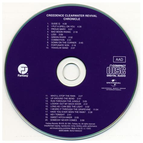 Creedence Chronicle Vol1 20 Greatest Hits Cd