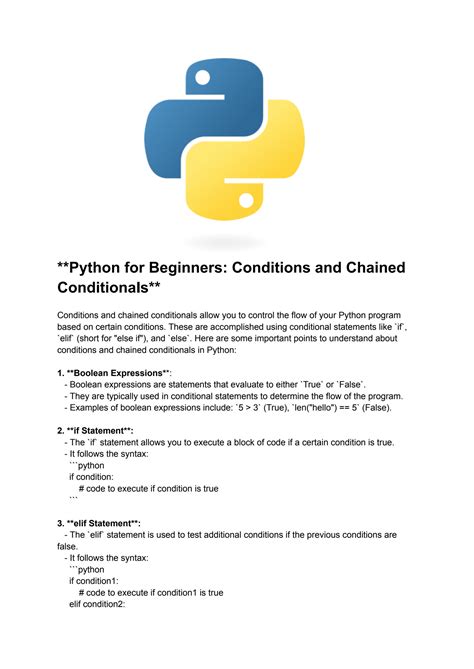 SOLUTION Python For Beginners Conditions And Chained Conditionals