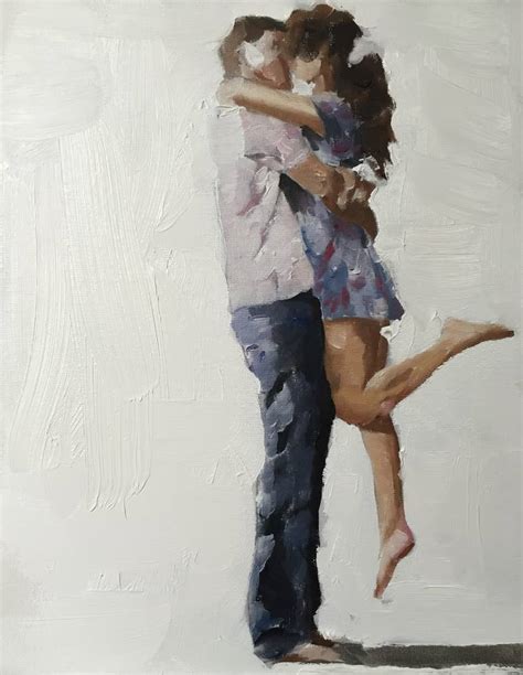 Lovers Kissing Painting by James Coates | Saatchi Art