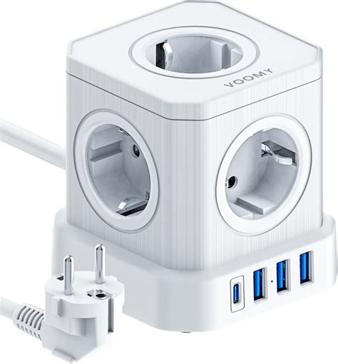 Prise USB C Multiple Adaptateur Murale 3 Prises électriques frontales