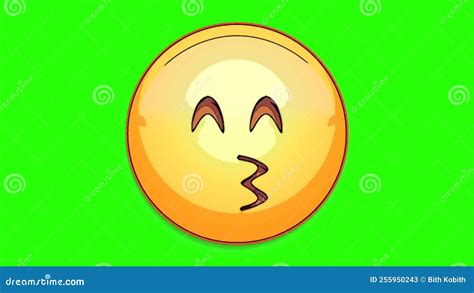 Emoji Sticker Comic Style Kissing Face with Squinting Eyes Loop ...