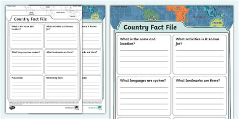 Country Fact File Template Teacher Made Twinkl