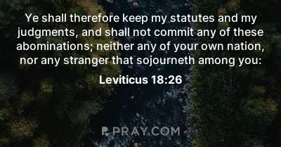 Leviticus 18 26 Ye Shall Therefore Keep My Statutes And My Judgments