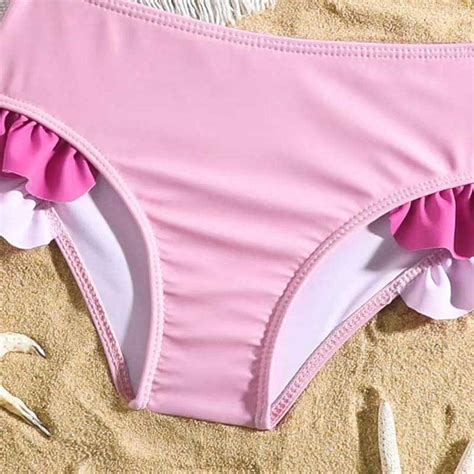 Customized Anti Uv Girls Swimwear Girls Bikini Sets Baby D Print Swim