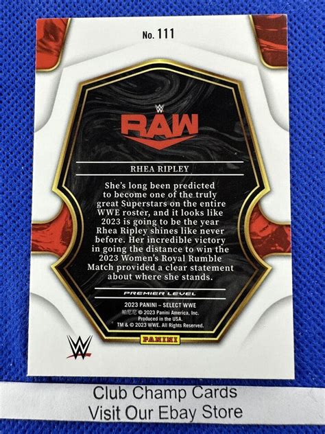 Rhea Ripley Panini Select Wwe Raw Premier Level Ebay