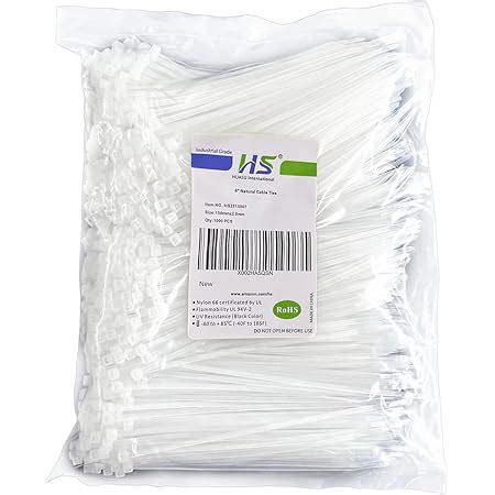 Amazon HS Clear Zip Ties 6 Inch Small Bulk 1000 Pack 18 LBS Self