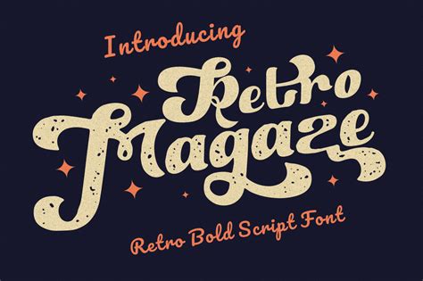 Retro Magaze Retro Bold Script Font On Yellow Images Creative Store