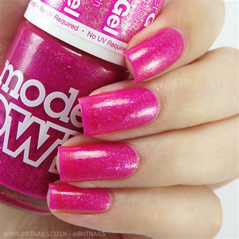 Brit Nails Models Own GlitterGel Petunia Glitz Pink Polish Nail