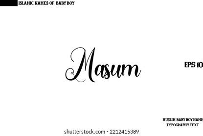 Masum Male Islamic Name Bold Text Stock Vector (Royalty Free ...