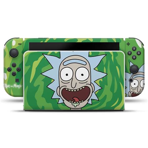 Kit Nintendo Switch Oled Skin E Capa Anti Poeira Rick And Morty Pop