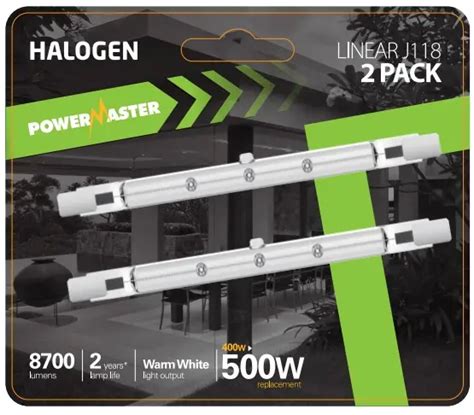 2 X Tungsten Halogen 400w500w 118mm Linear Security Light Bulb R7s