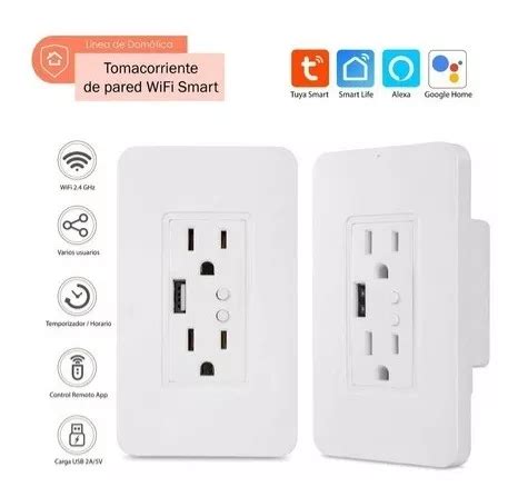 Tomacorriente Inteligente De Pared Wifi Tuya Smart Alexa Goo Mercadolibre