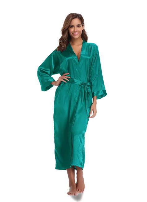 Womens Bathrobes Sexy Kimono Satin Silk Bridesmaid Robes Femme