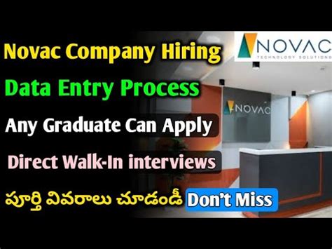 Novac Technology Hiring Data Entry Process Walk In Interviews