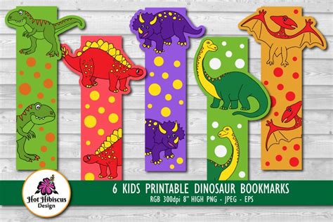 Printable Dinosaur Bookmarks Cute Dino Bookmarks