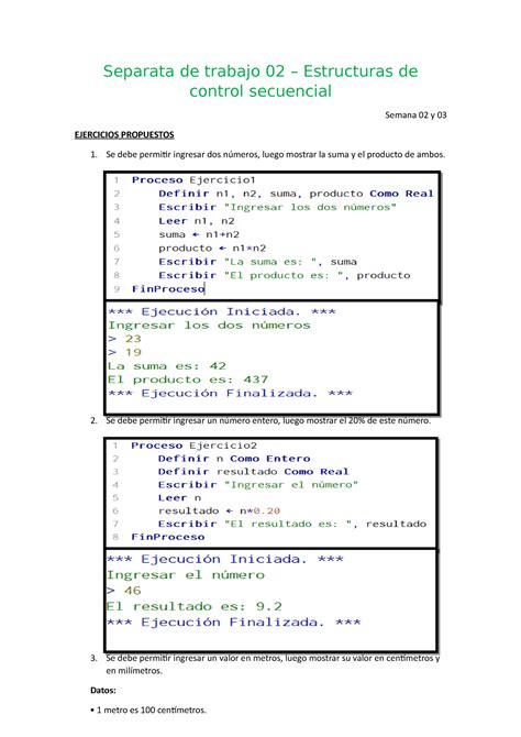 Separata De Trabajo 02 PDA 10 Ejercicios Separata De Trabajo 02