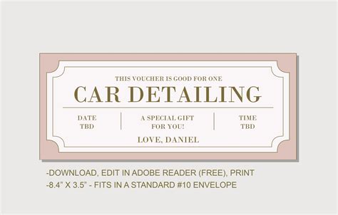 Car Detailing Coupon Voucher Instant Download Editable Etsy Australia