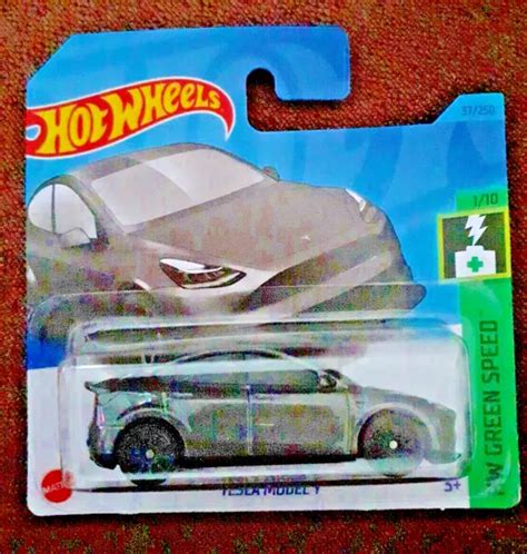 New Hot Wheels Grey Tesla Model Y Hw Green Speed Picclick Uk