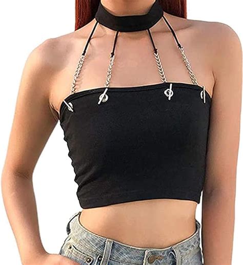 Pitashe Bauchfrei Crop Tops Damen Einzigartig Diablo Cami Crop Top