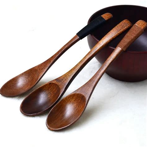 6pcs Mini Wooden Spoons Small Wood Spoon For Kids Dessertice Cream