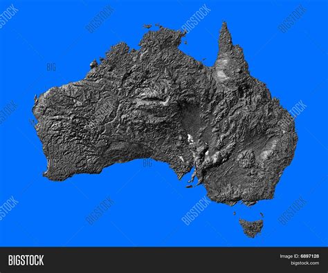 Australia Topography Shaded Relief Image Photo Bigstock