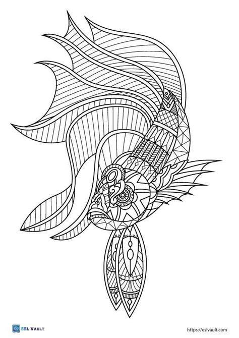 14 Free Betta Fish Coloring Page Printables Esl Vault