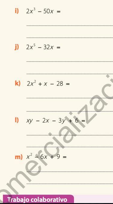 Factoriza Cada Expresi N Completamente Para Ello Utiliza Las